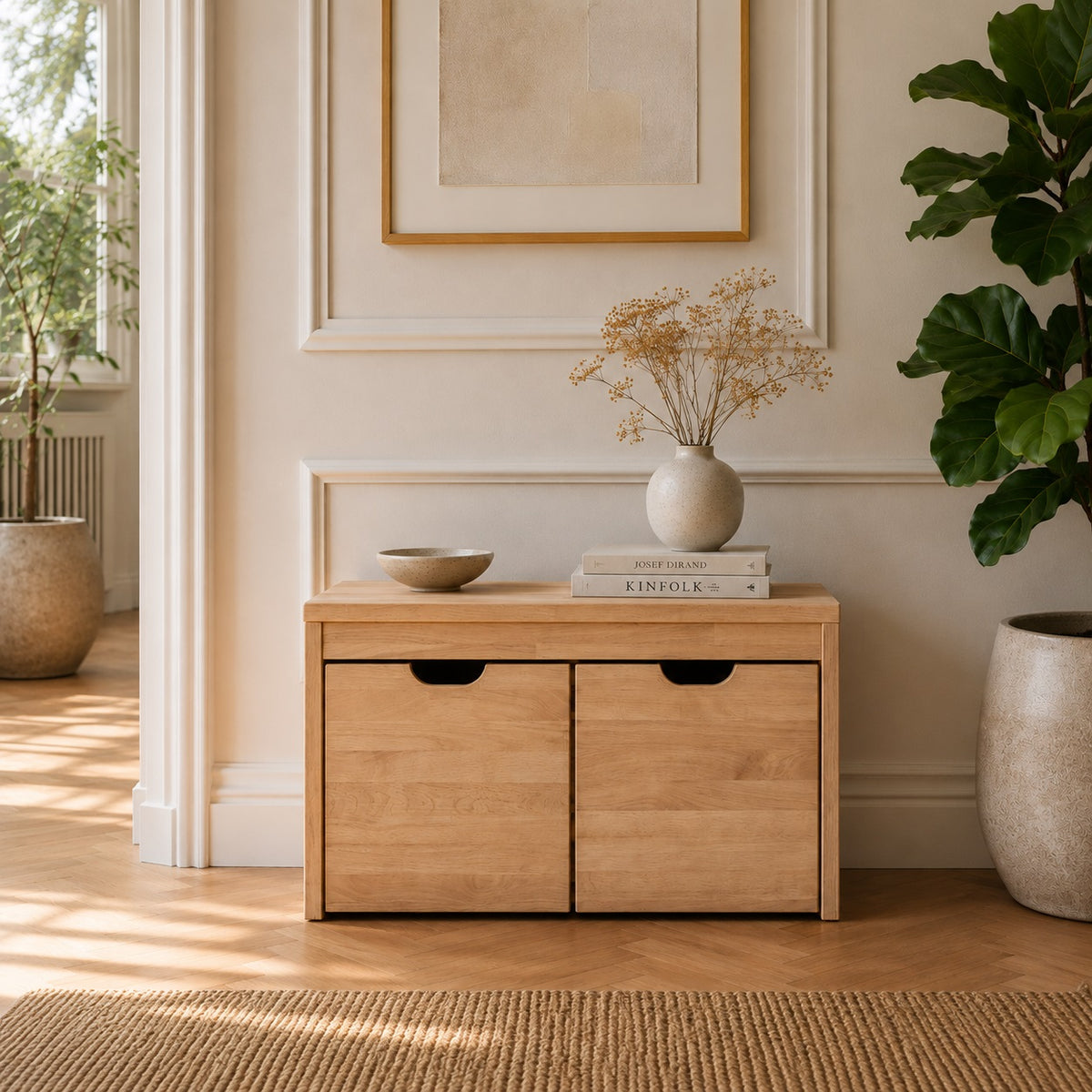 Banc Sif Snedker en bois de hêtre massif FSC et huile naturelle avec 2 tiroirs - L40 x H45 x L82