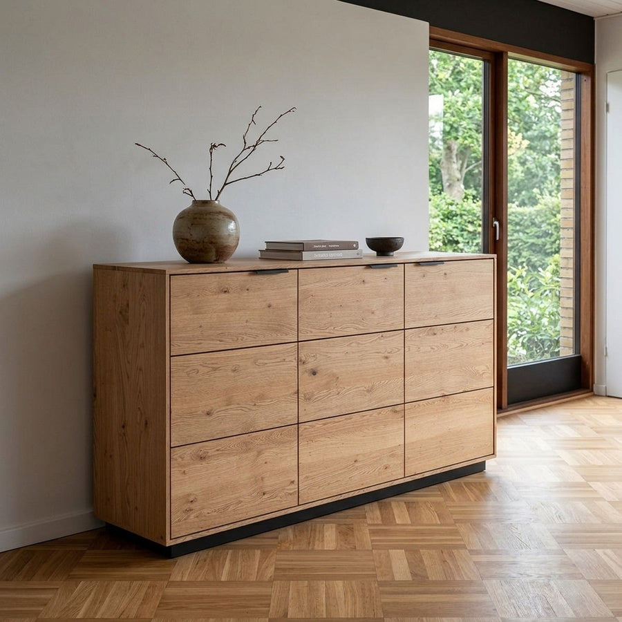 Gefion kommode i massiv egetræ, glat front – billede 1